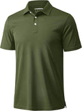 MAGCOMSEN Men's Polo Shirts 3 Buttons Casual Work T Shirts Quick Dry Short Sleeve Golf Shirt Pique Jersey Outdoor Performance