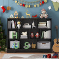 Book Shelf, 10 Cubes Storage Organizer, 3-Tier Open Shelf Wooden Bookcase, Freestanding Balck Bookshelf Cube Shelf for Bedroom, Living Room, Home Office