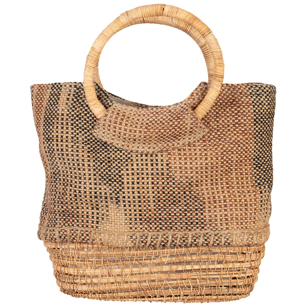 GreaterGood Palm Fiber Handbag with Cotton Lining and Interior Pockets