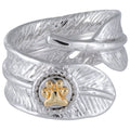 GreaterGood Your Wings Were Ready Feather and Brass Paw Print Ring