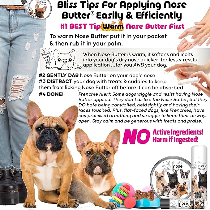 The Blissful Dog Blue French Bulldog Unscented Nose Butter, 16oz
