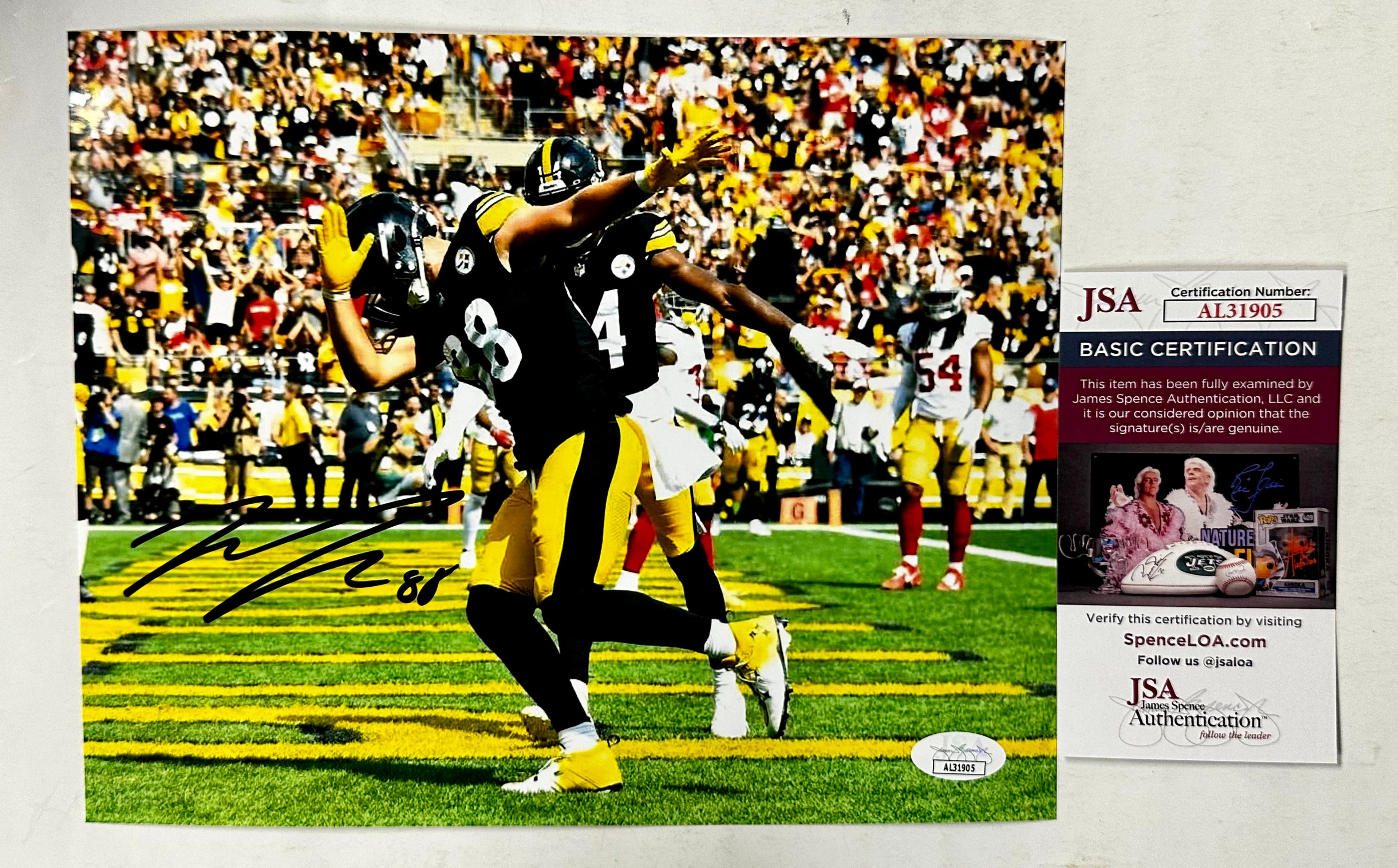 Pat Freiermuth Signed Autographed NFL Pittsburgh Steelers TE 8x10 Photo With JSA COA