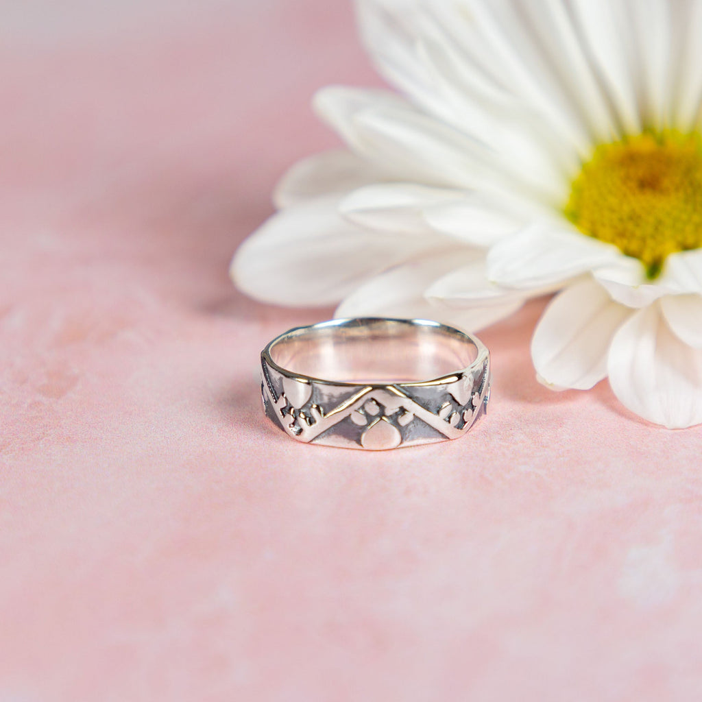 GreaterGood Zig Zag Paw Oxidized Sterling Silver Ring