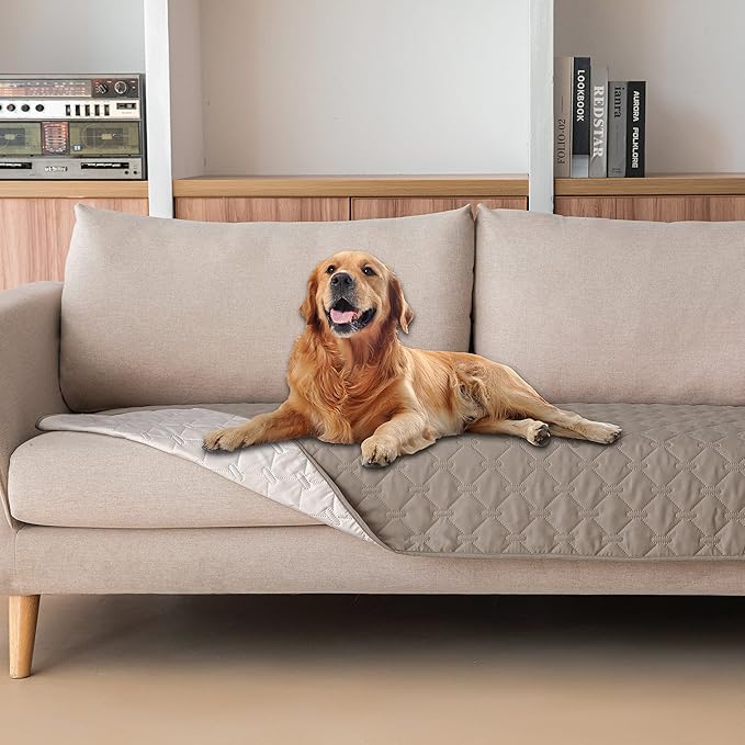 gogobunny 100% Double Sided Waterproof Dog Blanket Soft Pet Bed Cover Reversible Protect Furniture Couch Sofa Car for Puppy Cat Kids (Dark Stone/Light Stone, 30x80 Inch (Pack of 1))