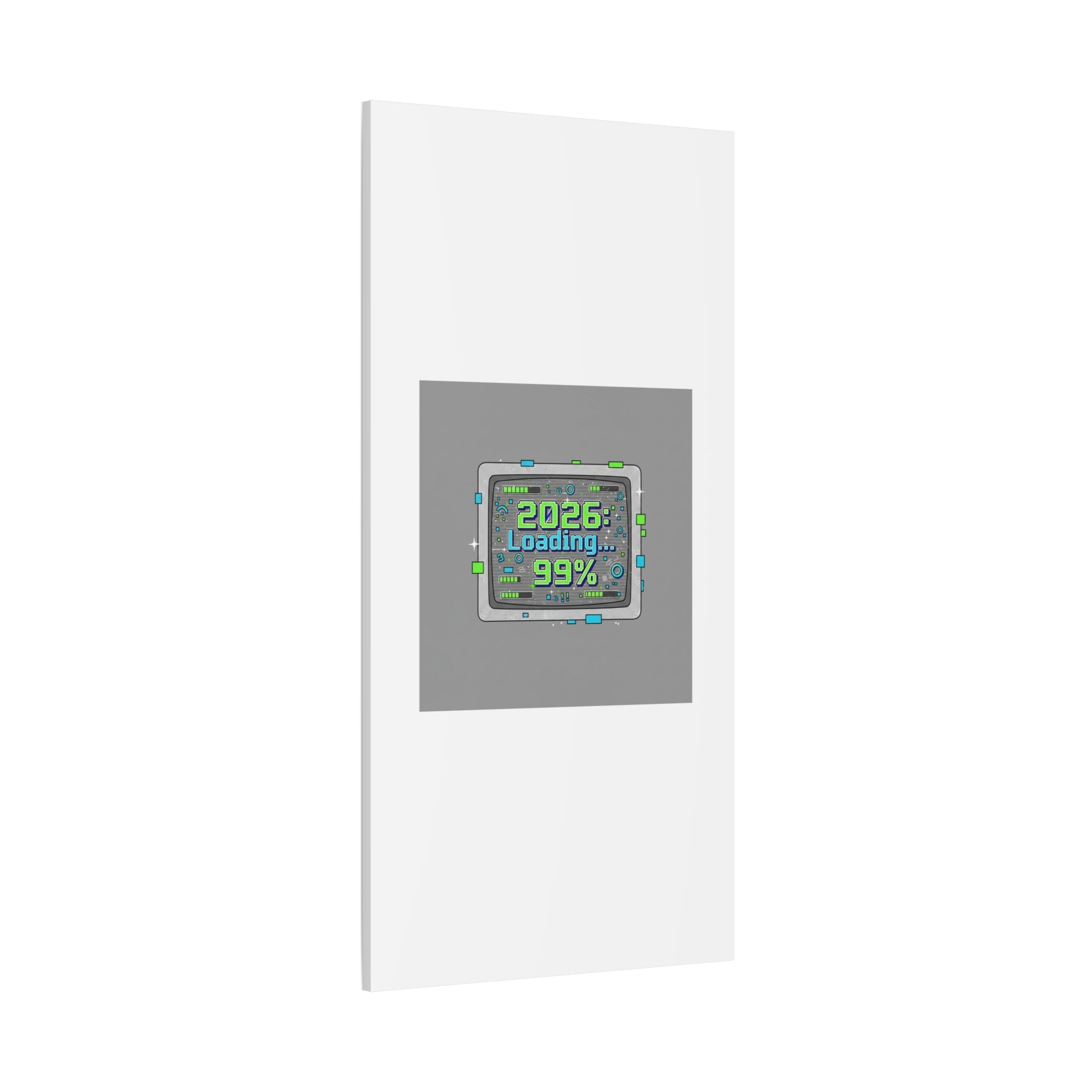 2026 Loading 99% Canvas | NYE countdown, retro system interface