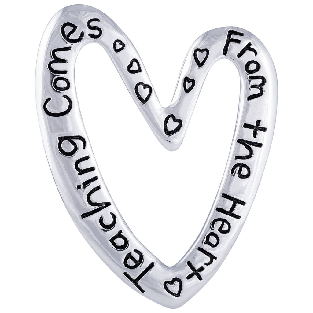 GreaterGood Teaching Comes From the Heart Silver-Tone Heart Fashion Pin
