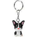 GreaterGood Happy Dog Black and White Sitting Pup Keychain