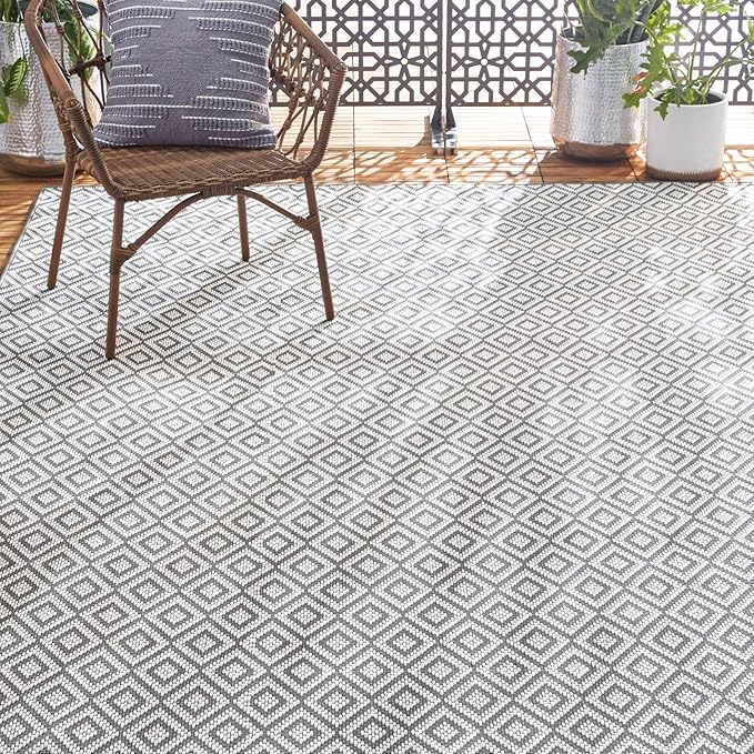 Home Dynamix Tripoli Lydia Geometric Area Rug, Gray/Cream, 6'6"x9'6" Rectangle