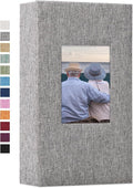 Vienrose Photo Album 4x6 with 300 Pockets Fabric Linen Cover Photo Book Slip-in Picture Albums for Baby Wedding Family Grey
