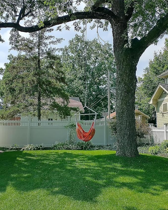 ADVOKAIR Hammock Chair Hanging Chair Rope Swing XXL - Max 500lbs, 70in Large Hammock Swing Chair -Portable Steel Spreader Bar with Anti-Slip Rings-Roomy & Strong