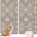 nunubaby Washable Pee Pads for Dogs, Stylish, Non-Slip and Leak-Proof Pee Pads. Reusable Potty Pads for Dogs for Crates and Floors.(Brown/Multi, 24" x48")