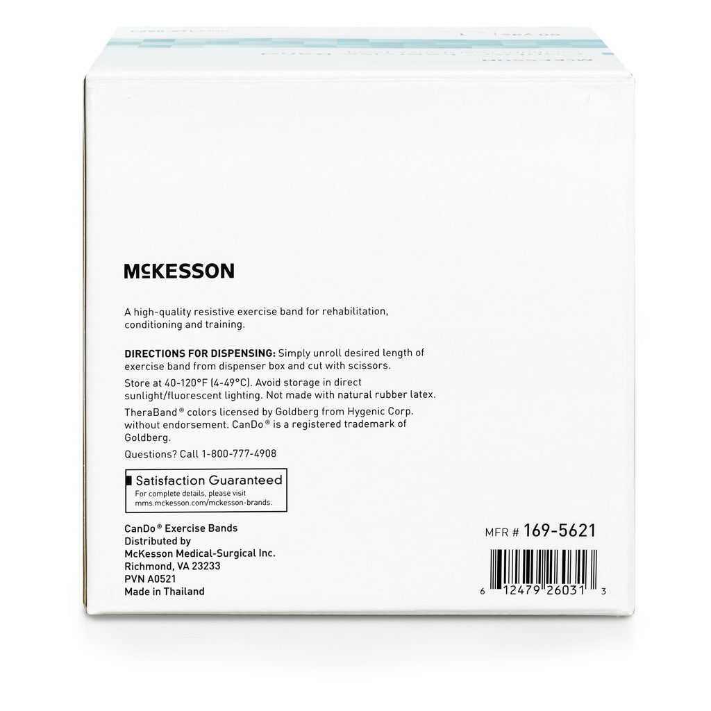 McKesson CanDo® Exercise Extra-Light Resistance Band, Yellow, 5 Inch x 50 Yard 169-5621