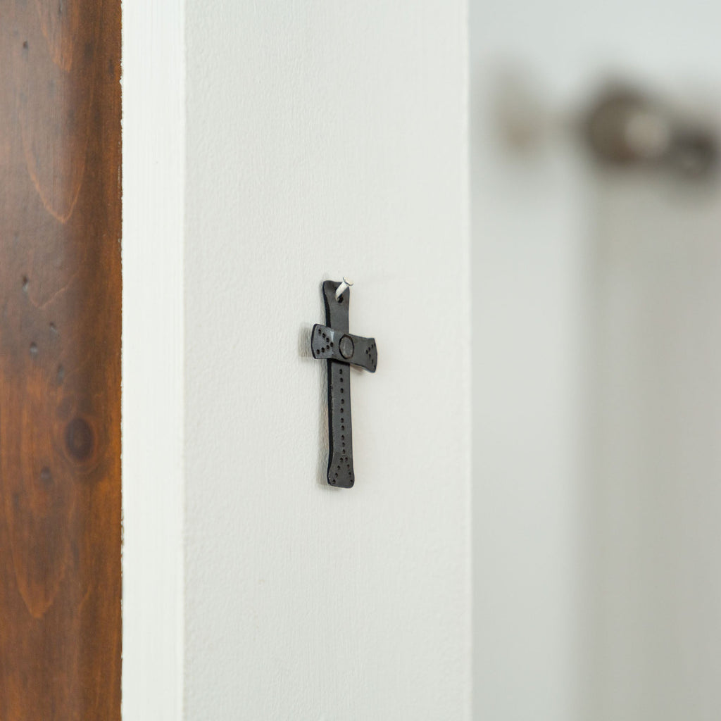 GreaterGood Hand-Forged Iron Cross Decorative Home Accent from India