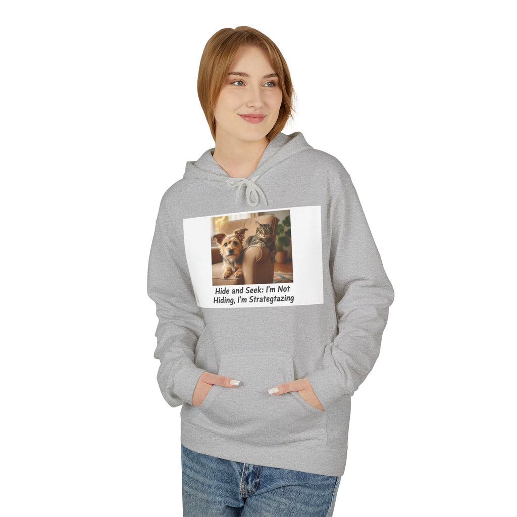 Cute Dog Meme Hoodie — "Hide and Seek; I’m Not Hiding, I’m Strategizing"