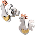 GreaterGood Sterling Silver Mixed Metal Rooster Post Earrings
