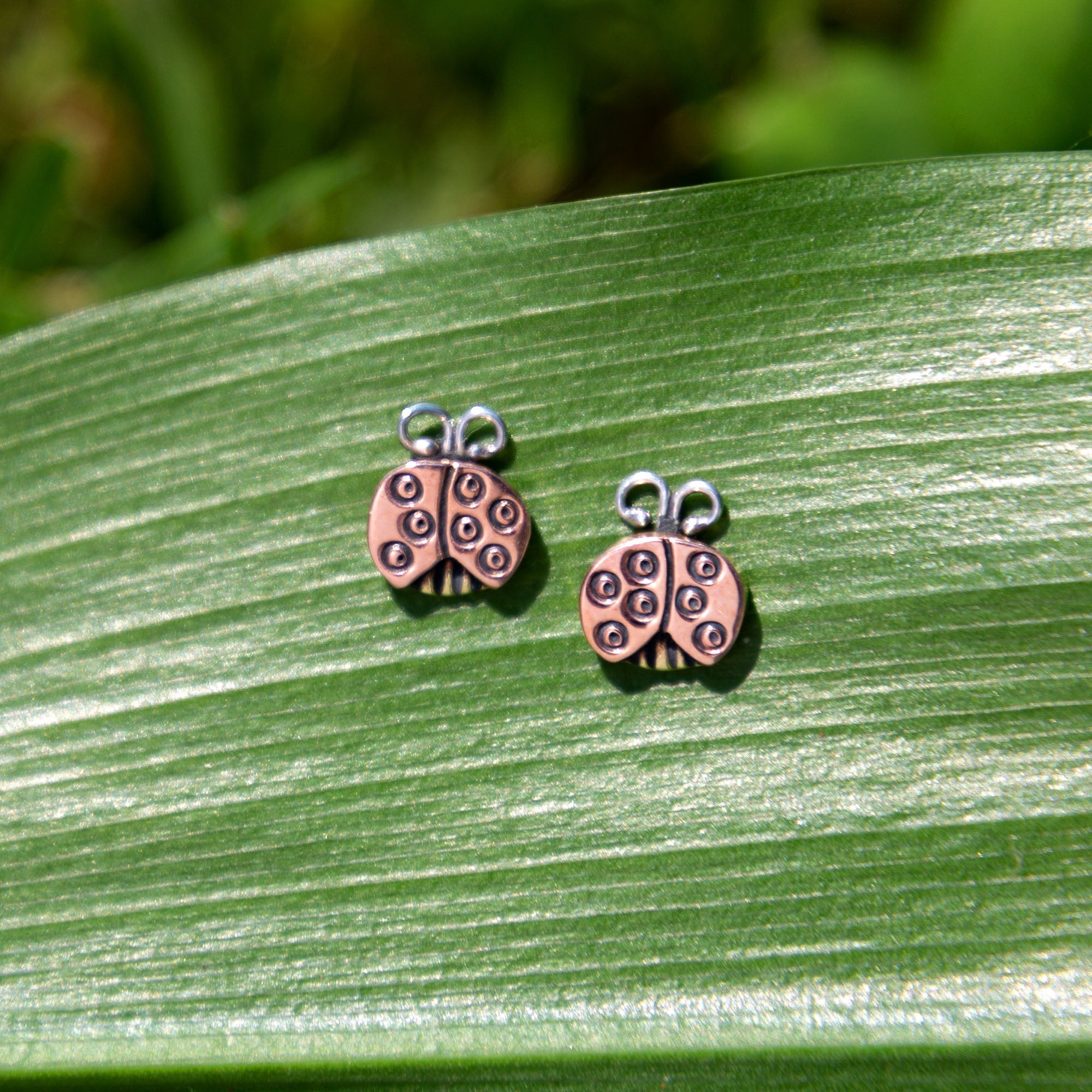 GreaterGood Sweet Ladybug Post Earrings - Mixed Metals