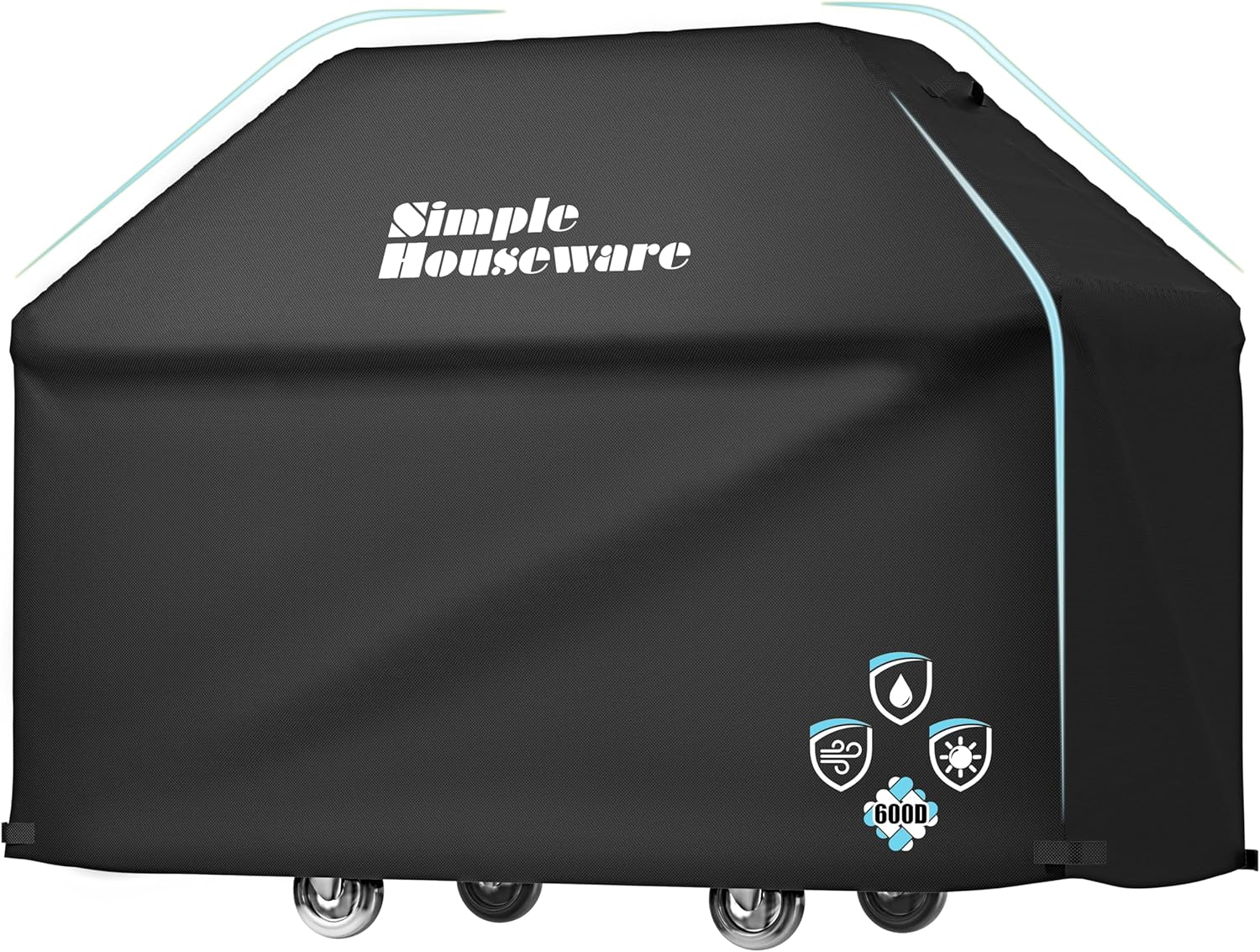Simple Houseware 72 in. Waterproof Heavy Duty Gas BBQ Grill Cover, Weather-Resistant Polyester