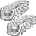 FRIZIONE 2pcs 9 in 1 Tall 8x2ft Galvanized Raised Garden Bed Outdoor,Steel Garden Bed for Vegetables,Above Ground Garden Box for Flower,Metal Raised Beds for Gardening
