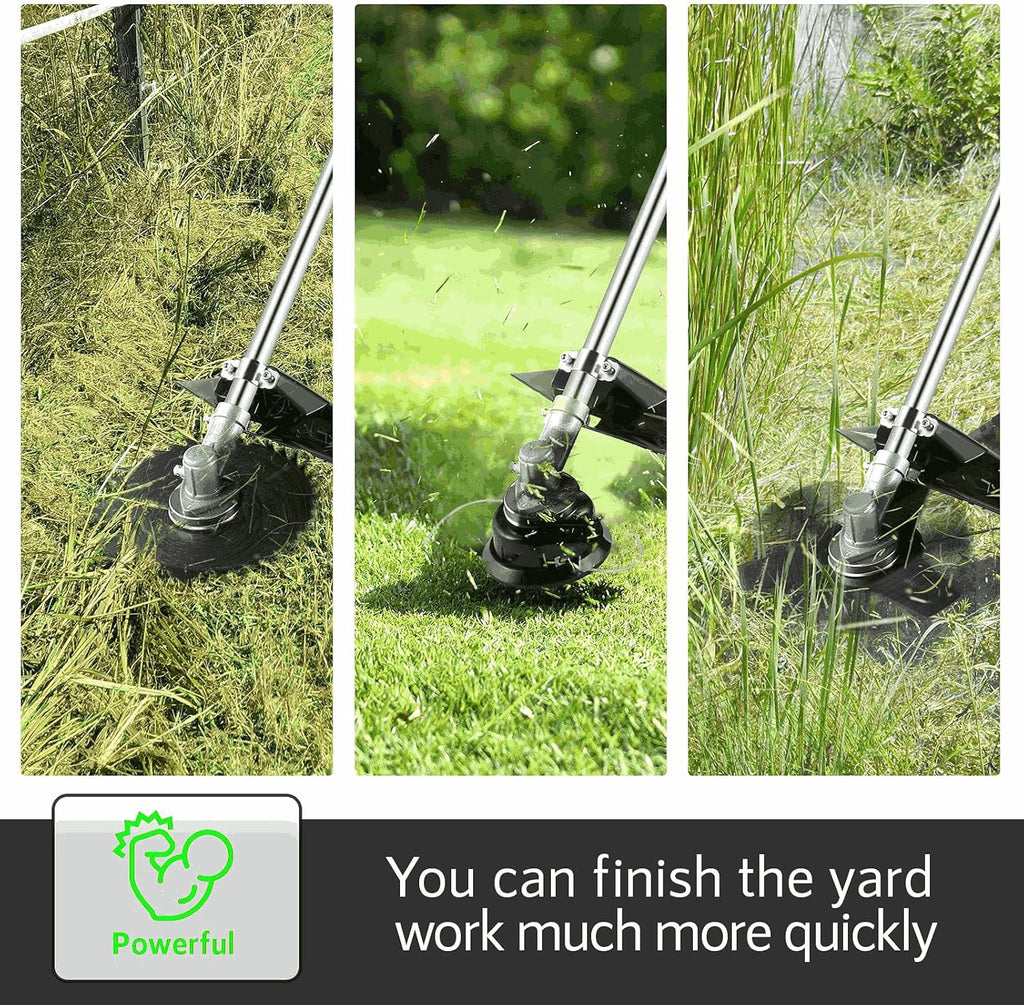58CC Weed Wacker, Weed Eater Gas Powered 4 in 1 Cordless, String Trimmers 2-Cycle Gas Brush Cutter Weed Wacker Straight Shaft Gas Grass Trimmer for Lawn and Garden Care Trimming (Green)