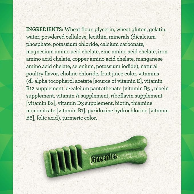 Greenies Original Teenie Natural Dental Care Dog Treats, 3 oz. Pack (11 Treats) (Pack of 2)
