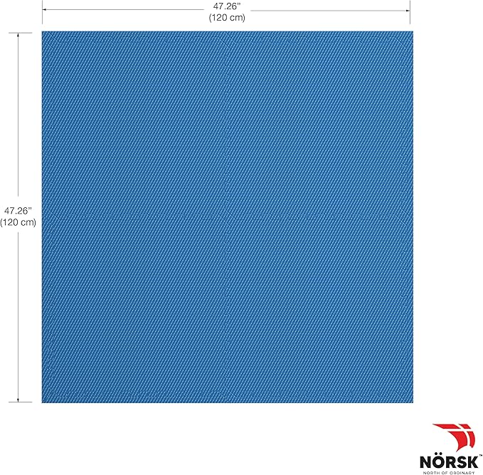 Norsk Reversible Exercise Mats 3/4" Thick EVA Interlocking Foam Tiles, Perfect Home Gym Flooring, 4 Tiles & 8 Trim Pieces, 16 Sq. Ft. 24"x24" Dazzling Blue/Black