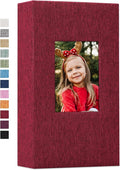 Vienrose Linen Photo Album 300 Pockets for 4x6 Photos Fabric Cover Photo Books Slip-in Picture Albums Wedding Baby Red