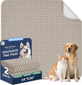 Washable Pee Pads for Dogs, 2 Pack Reusable Puppy Pads Dog Pads, Non-Slip Dog Pee Pads, Leakproof Pet Pee Pads Wee Wee Pads for Dogs. (Brown, 34"x36"(Pack of 2))