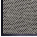 WaterHog Diamond | Commercial-Grade Entrance Mat with Rubber Border – Indoor/Outdoor, Quick Drying, Stain Resistant Door Mat (Medium Grey, 3' x 12')