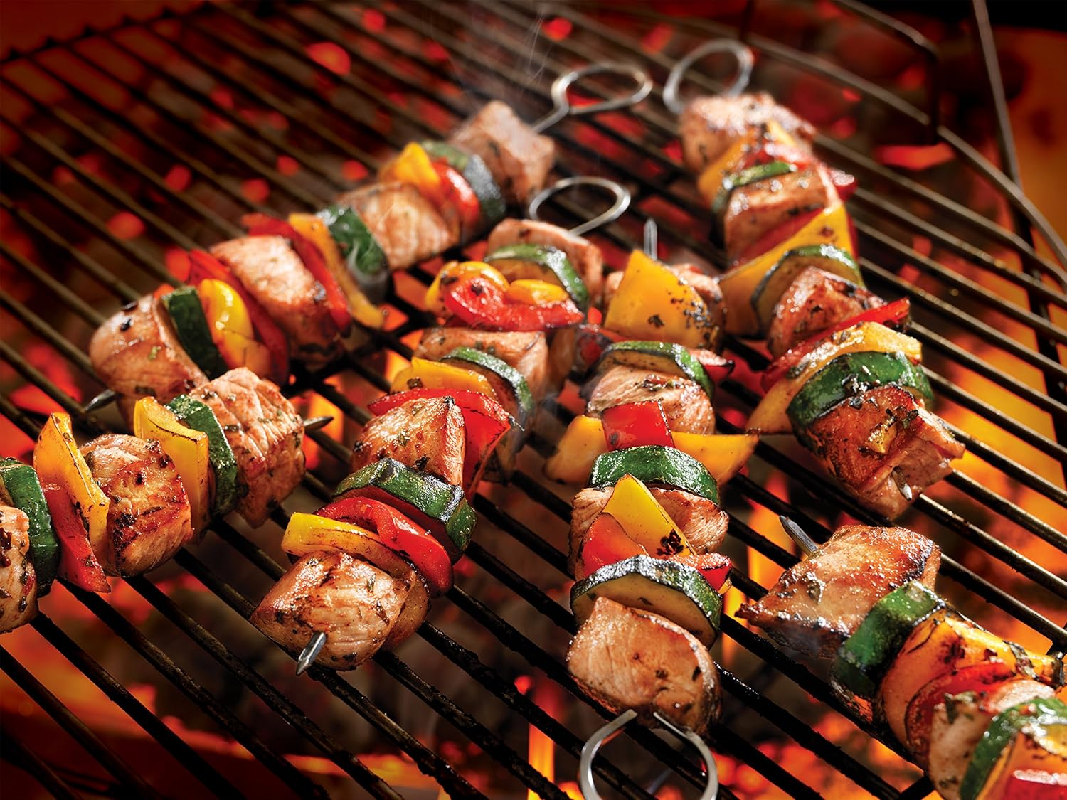 12 Inch Long Metal BBQ Kabob, Stainless Steel Skewers Shish Kebab Skewers 30 Pack (12Inch BBQ Skewers-30p)