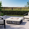 COSIEST 35" Outdoor Propane Fire Pit Table Square Gas Fire Pit Table with Concrete & Wood Grain Design, 50000BTU CSA Certified Electronic Ignition Fire Tables for Patio, Backyard, Garden Heating