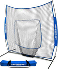 PowerNet Baseball Softball Practice Net 7x7 with Baseball Accessories for Practice Pitching, Batting & Fielding, Ball Caddy, Weighted Baseballs, Tee