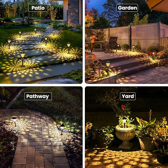 SOLPEX Solar Lights for Outside,8 Pack Solar Lights Outdoor Waterproof,Warm White Outdoor Solar Lights for Yard,Garden,Pathway,Patio and Landscape Lighting Decor