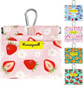 Dog Treat Pouch,Cotton Pocket Sized Training Holder, Hand Free Walking Funny Bag with Carabiner, Self-Closing Pet Feed Snack Reward, Behavior Aids for Puppy Travel or Outdoor Use（Strawberry）