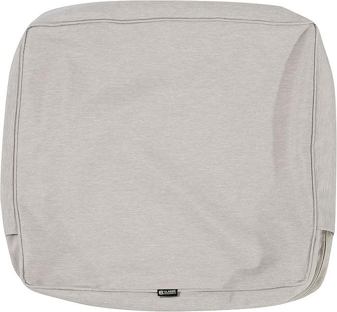 Classic Accessories Montlake Water-Resistant 25 x 22 x 4 Inch Patio Lounge Back Cushion, Heather Grey, Outdoor Loveseat Cushions