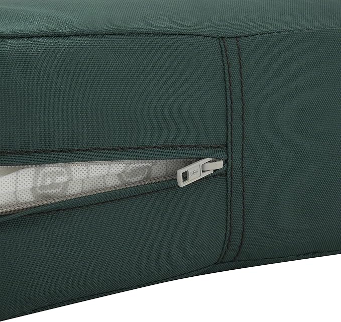Classic Accessories Ravenna Water-Resistant Patio Lounge Chair/Loveseat Cushion, 25 x 27 x 5 Inch, Mallard Green