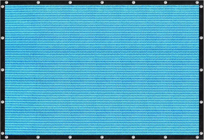 VICLLAX Shade Fabric Sun Shade Cloth with Every 2 FT Grommets for Patio Garden Pergola Cover Canopy 9x15 FT, Mixed Turquoise