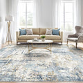 8x10 Area Rugs Washable Rug: Living Room Large Abstract Modern Soft Stain Resistant Indoor Floor Non Slip Accent Carpet for Bedroom Nursery Playroom Office Dining Room Dorm Home House- Blue