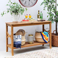 Cambridge Casual Chester Teak Wood Outdoor Console Table – Durable Accent Table for Patio, Deck, Porch and Garden - Perfect for Displaying Plants, Décor, Beverage and Other Outdoor Essential