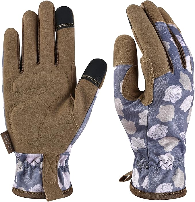 Gardening Gloves for Women and Men, Garden Gloves with Touch Screen, Thorn Proof Puncture Resistant Working Gloves, Gardening Gifts for Women, Size Large