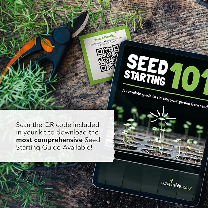 Culinary Herb Seeds Variety Pack: 10 Spice Herbs, Hydroponic Garden Indoors, Heirloom Planting Basil, Parsley, Sage, Thyme, Rosemary, Cilantro, Chives Dill Oregano, Summer Savory by Sustainable Sprout
