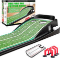 CHAMPKEY Dual-Hole Golf Putting Green Indoor with 3 Golf Putting Gates - Improves Putting Accuracy and Skill Levels Golf Putting Mat - Ideal for Indoor and Outdoor Training
