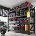 3000LBS Metal Steel Storage Shelves - 48" W Black 4 Tier Heavy Duty Rack Commercial Industrial Shelving with Adjustable Shelf for Basement Garage Warehouse Supermarket - 48" W x 24" D x 70" H