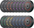 2 Inch Bumper Plates，10-500lbs，Barbell Rubber Olympic Weight Plates Set for Home Gym, Strength Training & Weight Lifting, Multiple Options Colors