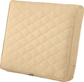 Classic Accessories Montlake FadeSafe Water-Resistant 25 x 22 x 4 Inch Wide Back Patio Quilted Lounge Cushion, Chamomile