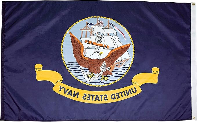 FlagSource U.S. Navy Nylon Military Flag, Made in The USA, 5x8'