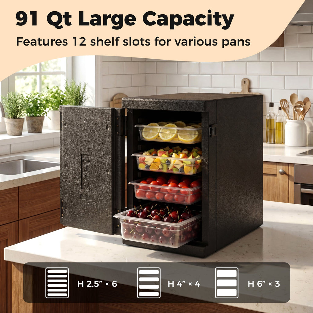 91 Qt Insulated Food Pan Carrier with Safety Buckles