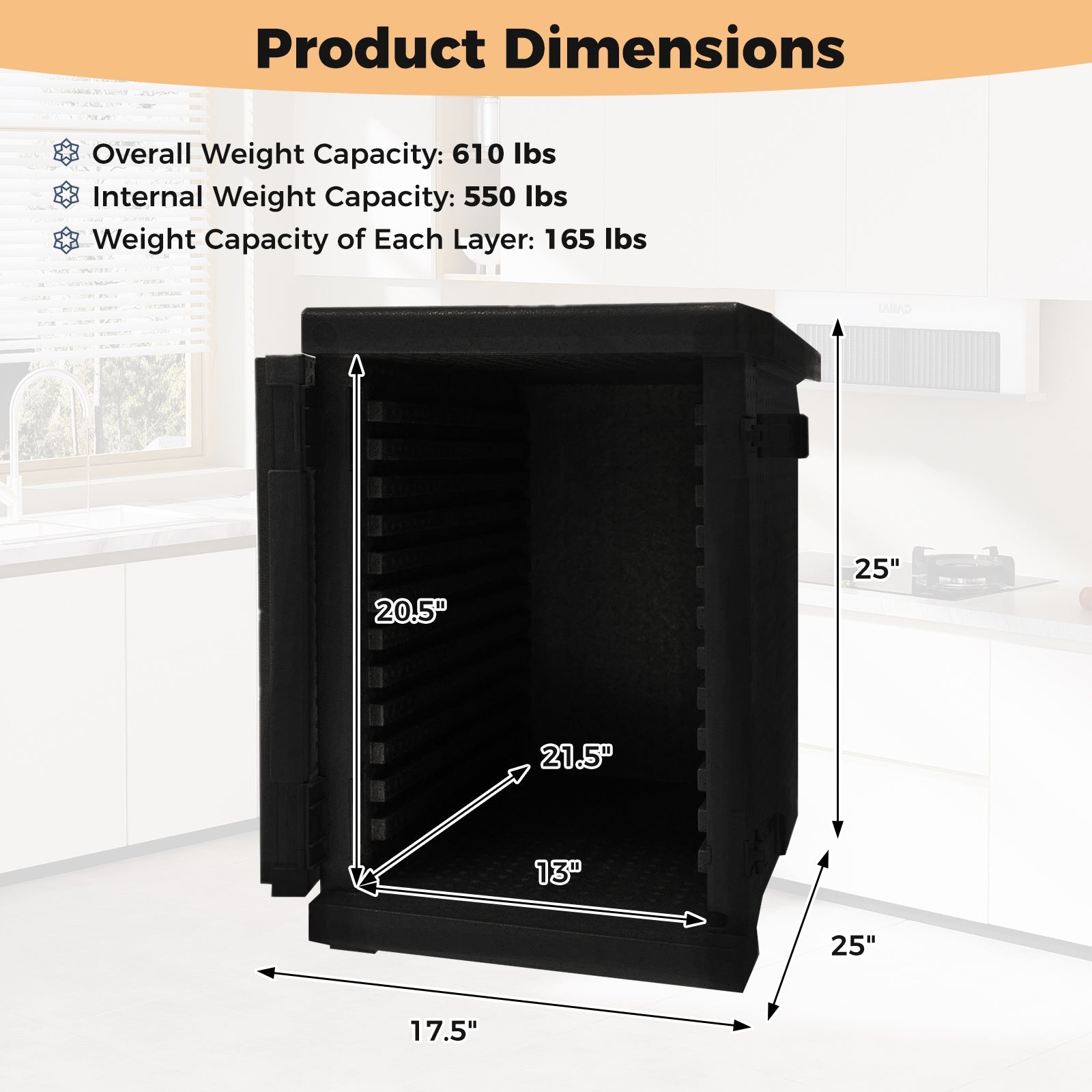 91 Qt Insulated Food Pan Carrier with Safety Buckles