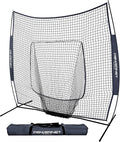 PowerNet Baseball Softball Practice Net 7x7 with Baseball Accessories for Practice Pitching, Batting & Fielding, Ball Caddy, Weighted Baseballs, Tee