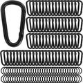 Heavy Duty Aluminum D Carabiner Clips & Key Rings, Black & Sliver Corrosion Resistant Keychain for Keys, Outdoor Sports, Hiking, Camping, Fishing & Hanging Gear