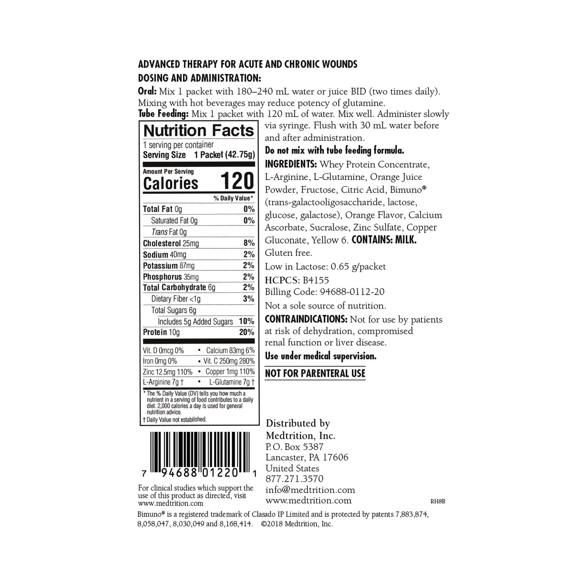 ArgiMent® AT Orange Crème Medical Food for Acute and Chronic Wounds 11220